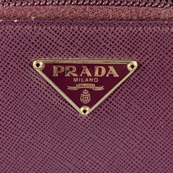 PRADA Purple Saffiano Leather Zip Wallet - Picture 2 of 7